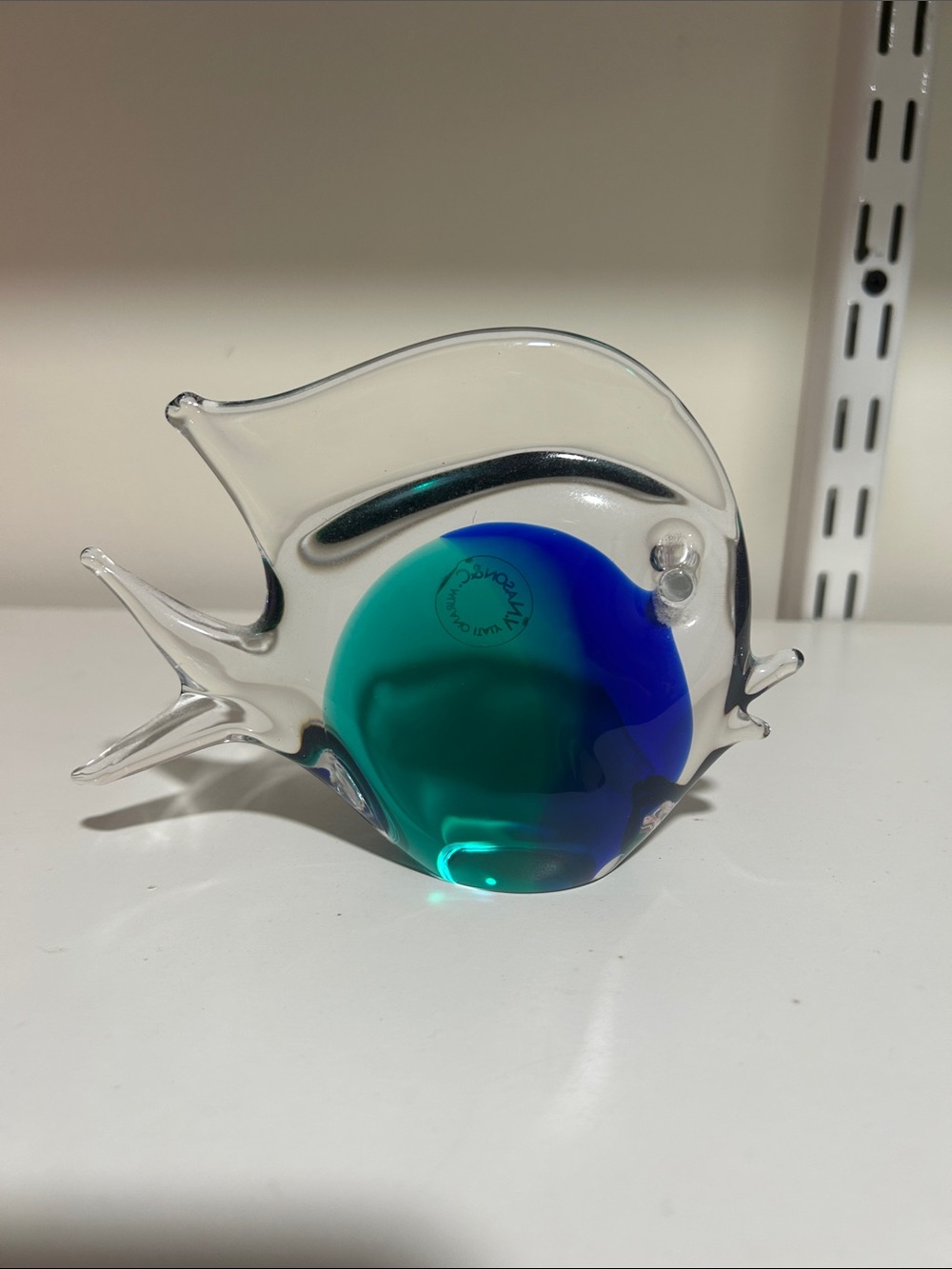 Murano Glass Fish Figurine — Teal & Cobalt